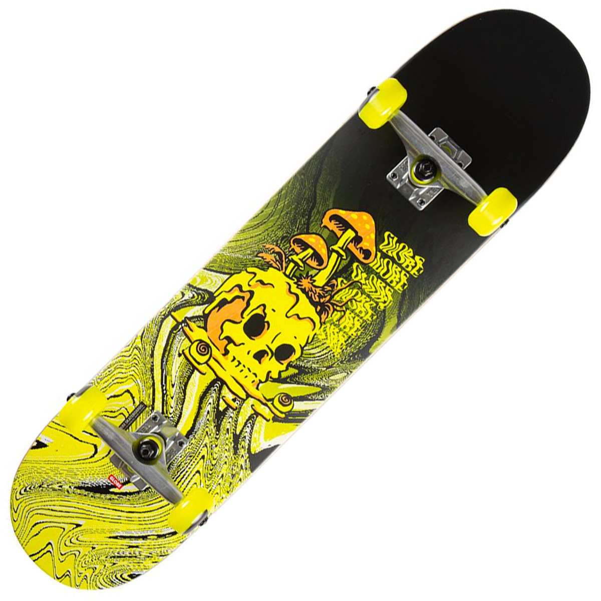 Sinis 9:45 sense GLOBE “G1 Nature Walk” Black/Toxic Yellow Pre-built complete skateboard